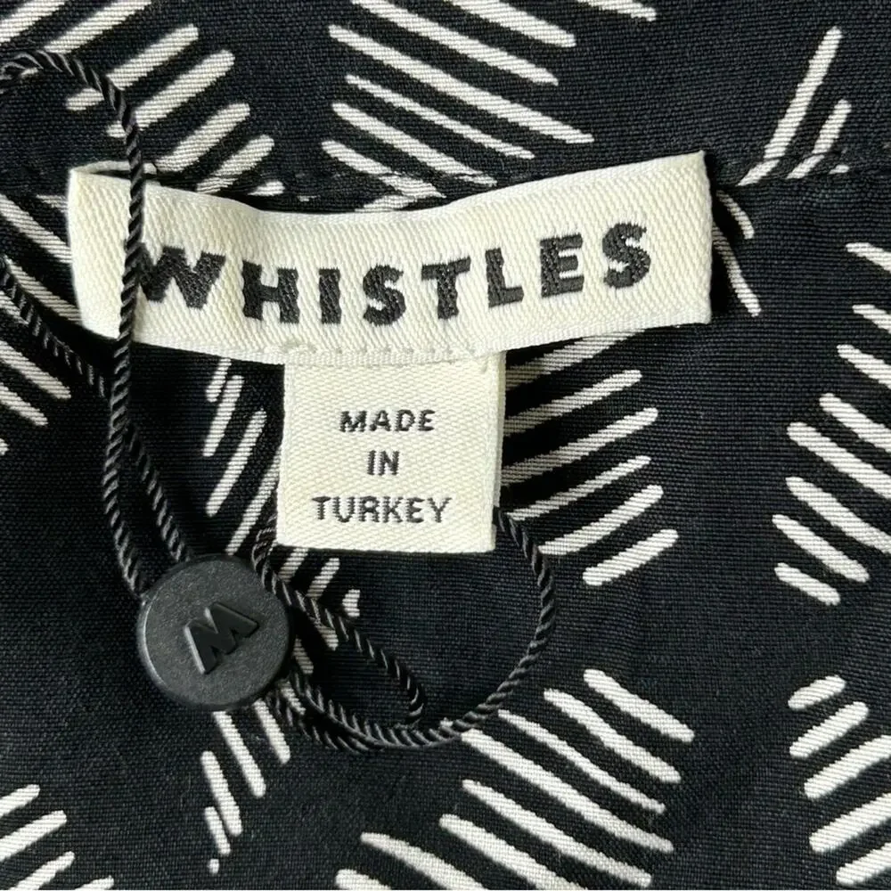 Whistles Courtney Geo Printed Dress Black and White Size 8